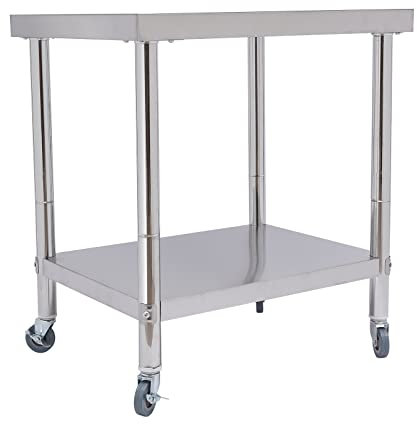Susoso 76x 60x 85 cm Edelstahltisch, Edelstahl Catering Arbeitstisch 300 kg Zubereitungstisch Gewerbliche Arbeitstisch für Küche Bar Restaurant Silber