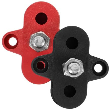 SOLUSTRE 2stücke Terminal Block Für Auto Und Boot Hochleistungs-stromverteilungsblock Mit Anschlussbolzen Rot Und Schwarz Installieren Robust Und Langlebig Für Zuverlässige