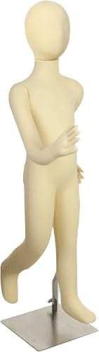 SAFWELAU Schneidermode Schaufensterpuppe Mannequin Kinderschaufensterpuppen-Torso für 1 bis 14 Jahre alt, Schneiderpuppe mit abnehmbarem Kopf und Armen(8 Years Old)