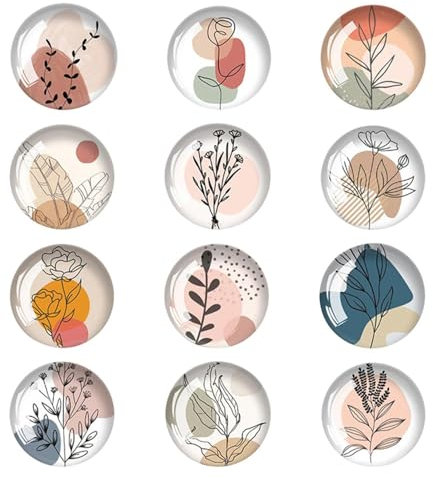12 Pièces Aimants De Réfrigérateur Floraux, Aimants Personnalisés Créatifs, Autocollants De Décoration De Réfrigérateur De Tableau Blanc Bricolage, Accessoires De Réfrigérateur Exquis