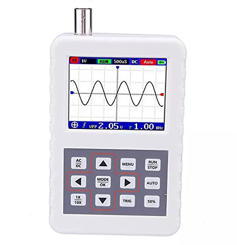 Oscilloscope de Mesure de Test, oscilloscope numérique DSO Oscilloscope portatif de Taille de Paume Taux d'échantillonnage de 20 MS/s avec sonde d'oscilloscope P6100