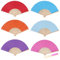 6 Pcs Folding Fans, Paper Fan Set for Party Decorations, 21 cm Height Handheld Fan Folding, Multicolor Bamboo Handheld Fan for Wedding Guests Gift DIY Cosplay Photo Props
