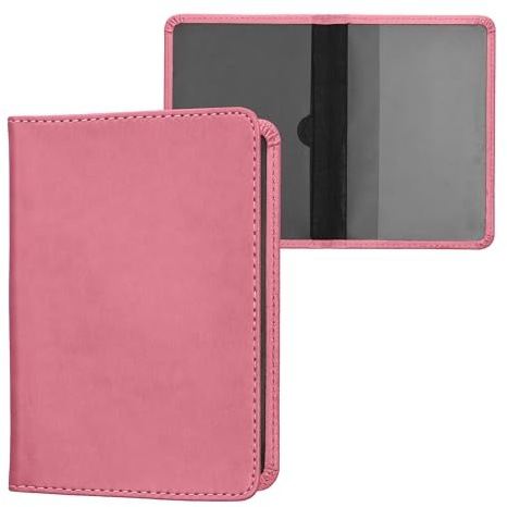 kwmobile Funda para permiso de circulación coche de cuero sintético - Con espacio para tarjetas 9.2 x 13 CM doblado - rosado suave