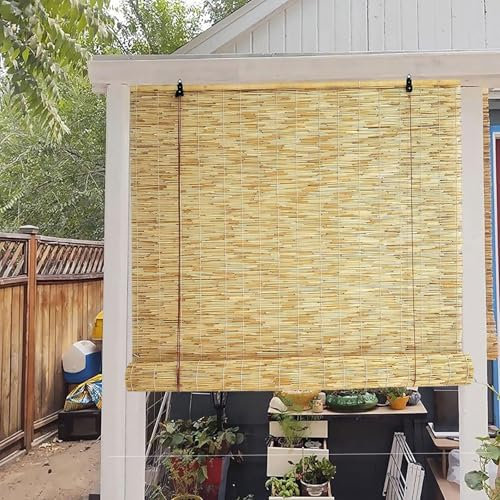 Bambusrollo, Bambusrollo, Bambusrollo, Rollo für Decks, Balkone, Terrassen, Innenhof, individuelle Größe; Sichtschutz/Strohvorhang/Raffrollos (90 x 120 cm)