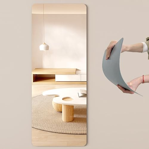 Vollkörper-Acryl-Spiegelaufkleber – Selbstklebende, bruchsichere, flexible HD-Spiegelfolien für Badezimmer, Schlafzimmer, Tür – Nicht-Glas, 50x150 cm (19,7x59,1 Zoll)