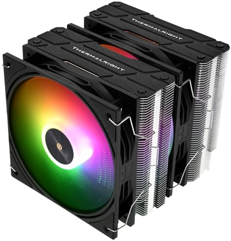 TR-Thermalright Peerless Assassin 120 ARGB Black V3 CPU-kylare, dubbelt torn med 6 värmerör. Levereras med svart topplock, två 120 mm PWM-fläktar 2000RPM, för AM5/AM4, Intel lga1851/1700/115x/1200