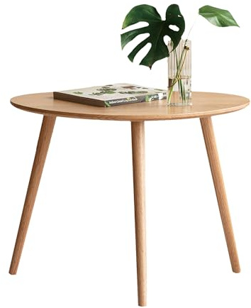 YESWOOD Massivholz Beistelltisch, Couchtische aus Eiche, Ovaler Beistelltisch mit Naturholzbeinen, Kieselsteinform für Wohnzimmer und Balkon, Sofatisch modern, Natur, 44,5T x 65B x 50H cm