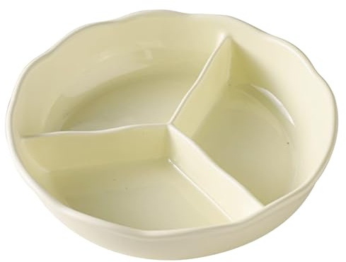 3 platos divididos – Plato de cerámica reutilizable con 3 compartimentos, apto para microondas y lavavajillas, bandeja de control de porciones de 8 pulgadas, para adultos
