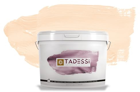 TADESSI Color Vista Wandfarbe Pastell Beige - Sandbeige - Matte Dispersionsfarbe - Hochwertige Innenfarbe für Wand und Decke - 2.5 Liter
