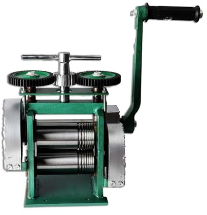 Máquina laminadora manual: rodillo de 3, combinación manual, máquina aplanadora, herramientas y equipos de bricolaje for joyería, engranaje - Color azul Durabilidad(01)