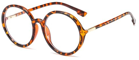 EYEGLSMST Lunettes de Lecture Oversized Rondes 1.25 Pour Femmes Hommes, Vintage Anti-Lumière Bleue pour Ordinateur, Réduit la Fatigue Oculaire