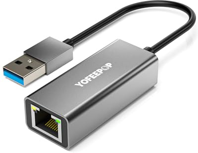 YOFEEPOP USB to Ethernet Adapter, Gigabit Network Adapter, 1000Mbps RJ45 LAN Ethernet to USB A Compatible with Windows/MacBook Pro 2022 2020 2018/Air/Linus/Switch