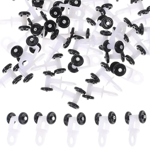 100 pezzi di puleggia for tende, ruote scorrevoli for soffitto, binari in plastica curva, dritti, di, in metallo liscio, grandi