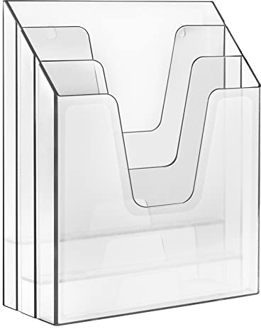 Acrimet Portadocumenti Verticale a Tre Scomparti, Organizzatore di File, Classificatore (Plastica) (Colore Trasparente)