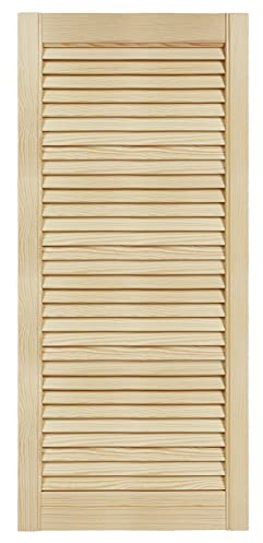 Lamellentüren Holz 1er Pack 444x993 mm | Holztür aus massiver Kiefer mit fühlbarer Struktur | Möbelfronten für kreative Renovierung | Lamellentür für Schrank oder Garderobe | Natur