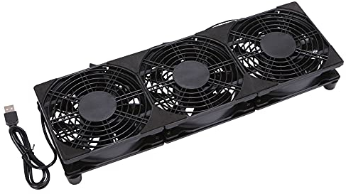 3x120mm 360mm USB Cooling Fan System for Router Rack, DIY Audio Video Network Cabinet & Server - 5V Quiet Operation Computer Racks, Equipment Workstation/Mining Machine/Laptop Cooling