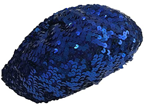 JK Home Sequin Beret Hat Sparkly Shining Beanie Cap for Women Girls | Halloween Festival Party Club, Fun Costume Stretch Mermaid Dancing Cap, Bright Sequins With Strong Reflective Effect
