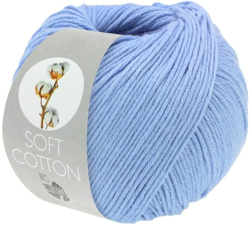 LANA GROSSA Soft Cotton | Weiches Baumwollgarn mit modernem Mikrofaseranteil | Handstrickgarn aus 70% Baumwolle & 30% Polyacryl | 50g Wolle zum Stricken & Häkeln | 140m Garn FB47