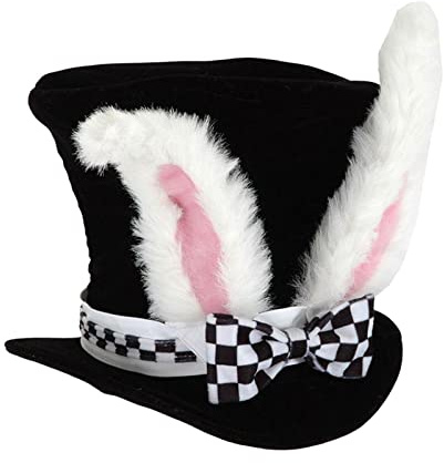 Youao copa con orejas conejo,Sombreros copa terciopelo para hombre | copa con orejas conejo Pascua, felpa traje negro conejo