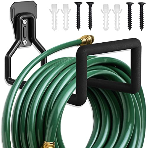 SMARYONG Metal Garden Hose Reel - Heavy Duty Water Hose Holder - Holds Up to 150Ft - Durable Hooks for Garage Outside