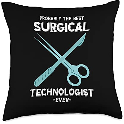 Best Surgical Technologist Surg Tech Scalpel Surgical Doctor Throw Pillow