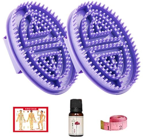 Brosse à massage méridiens, brosse à massage manuelle méridiens, brosse à massage relaxant pour tout le corps, brosse à huile essentielle, salon de beauté professionnel (Lila)