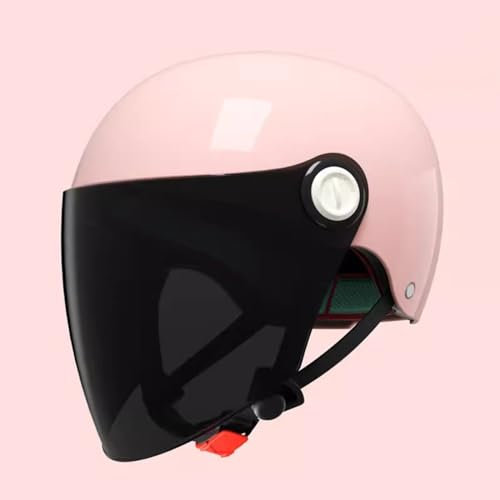QJWMatic Kinder-Motorradhelm Halber Helm Für Jungen Und Mädchen Offener Helm ATV Cruiser Roller Helm Für 3–16 Jahre Mit Sonnenblende B,48-55CM