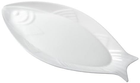 Garneck Keramik Servierplatte Oval Weiße Ovale Speiseplatte Eleganter Fischteller Für Zuhause Und Gastronomie Spülmaschinenfest Vielseitiges Porzellan Geschirr Für Servieren Von Snacks Und