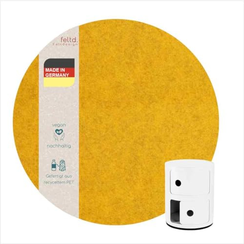 Feltd. Filzauflage kompatibel mit Kartell Componibili Container, Curry | Größe 30,3 cm; als passgenaue Möbelauflage für diesen Nachttisch