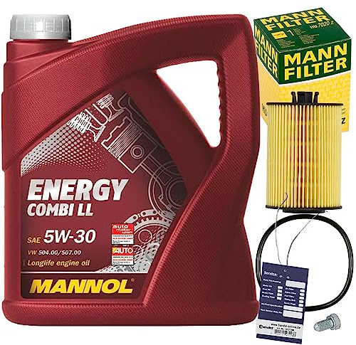 Mann Ölfilter+HU7020z 5W30 Öl | HU7020Z (OX787D) Mann Ölfil+1113800100+MN1801+Öl für Golf 7 Passat A1 A3 A4 A5 A6 Q3 Q5 TT