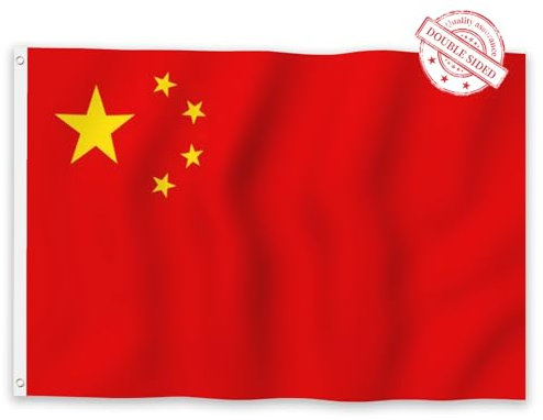 Aoihrraan Drapeau Chinois 120x180cm Double Face Drapeau Chinois Célébration En Plein Air Jardin À La Maison Porche Parti Décoration Drapeau 2 Anneaux Solides Précision