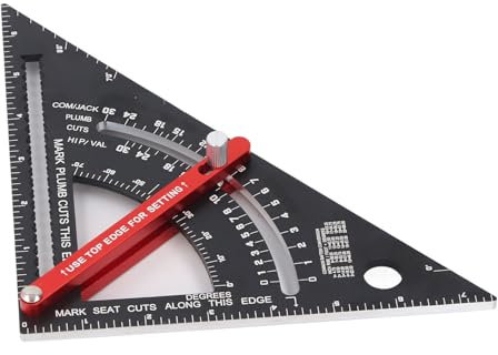 7-Zoll-Zimmermannswinkel, Dreieckslineal aus Aluminiumlegierung, Winkelmesser, 70° Verstellbarer Kombinationswinkel, Metallsparren, HIP, VAL, COM, JACK, P CUTS, für Holzbearbeitung