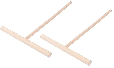 Unomor Crepe Tools Spreader 2 Pieces Wood Crepe Batter Spreader for Uniform Dough Application for Wooden Kitchen