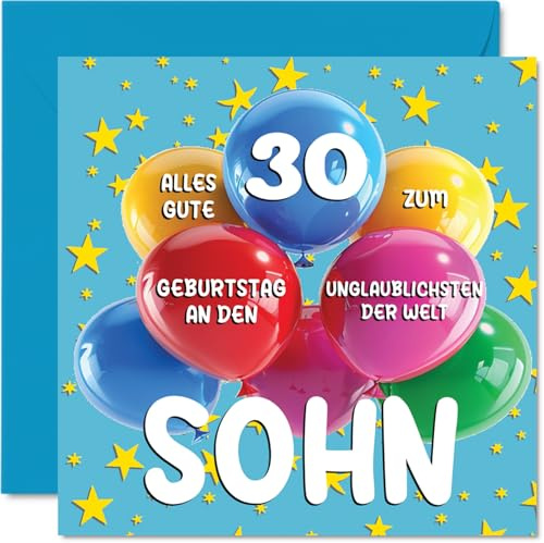 Stuff4 30. Geburtstagskarte Sohn, Unglaublichsten der Welt Sohn | Geburtstagskarten für 30 Jahre Sohn von Papa Mama, 145mm Geburtstag Glückwunschkarten