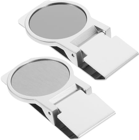 jojofuny 2st Rostfritt Stål Pengarklämma För Män Rund Borstad Klämma Plånbok Kreditvisitkortshållare För Män Plånbok Charms Framficka Minimalistisk Klämma