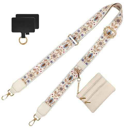 TAIVIN Laccio per Cellulare con Custodia, Cordino per Cellulare da Collo con 2 Patches, adatta a tutti gli smartphone (Beige)