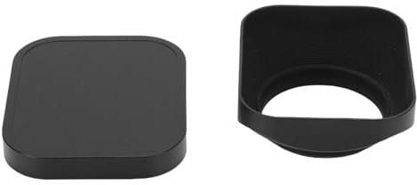 Jectse Paraluce Quadrato da 37 Mm, Paraluce in Metallo a Vite in Lega di Alluminio con Copriobiettivo per Fotografia, Ampia compatibilità, Blocco della Luce Diffusa, Doppia Protezione