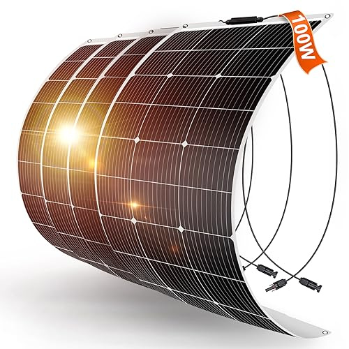DOKIO 400 W solpanel flexibel 4 x 100 W monokristallin solmoduler idealisk för husbil, camping, trädgårdshus
