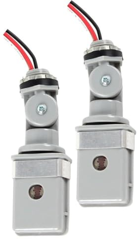 URPIZY 2 interruttori crepuscolari per illuminazione esterna, 120 VAC 50/60 Hz, IP54, impermeabili, con funzione di ritardo e controllo automatico on/off, adatto per vialetto, parcheggio