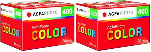 AGFA Photo Colour 400 – Film Couleur 135mm, 24 Poses, ISO 400, Compatible Appareils Photo Argentiques, Excellente Qualité d'image, Faible Luminosité (Lot de 2)