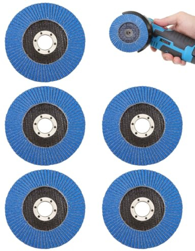 LEEQBCR 5 Pezzi Disco Lamellare, 75mm Dischi Lamellari 60 Grana Dischi Abrasivi Lamellari Adatto per Legno Acciaio Inox Metallo per Smerigliatrice Angolare