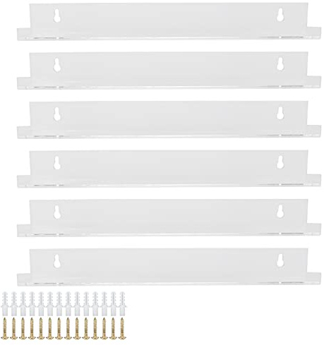 Espositore per smalto da parete in acrilico trasparente, scaffali di stoccaggio per bottiglie di smalto per unghie, rossetto, ombretto, trucco, set di 6