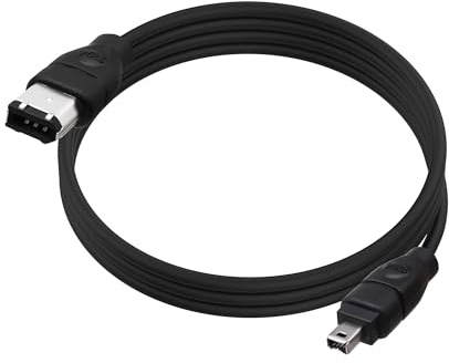 YARCHONN Câble FireWire DV 6 broches vers 4 broches IEEE 1394 4 broches vers 6 broches mâle Firewire 400 haute vitesse i.Link DV pour caméscope, ordinateur, ordinateur portable, disque dur externe