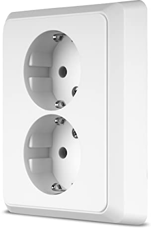 REV Steckdose PrimaLuxe - Komplettset: Rahmen und Einsatz, Unterputz, 2-fach, weiß