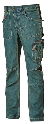 Jean U-Power pour homme, design rouille, pantalon coupe droite, tissu en coton confortable, coupe ajustée, tenue décontractée, multi_poches, pantalon à jambe droite (RUST JEANS 44)