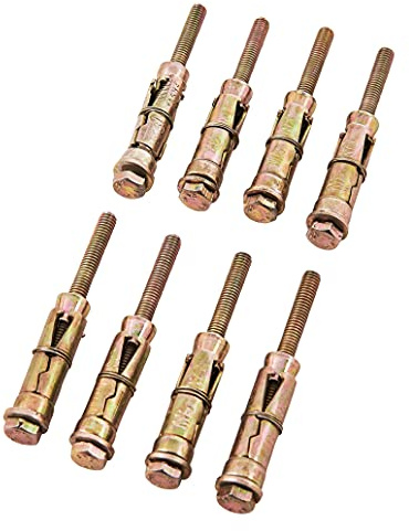 Amtech 8pc M6 x 75 mm Expansion Bolts, Zinc Passivated Finish for Long-Lasting Masonry Anchoring, for Shelving and Barrier Installations.