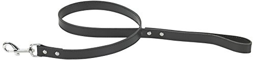 CHAPUIS SELLERIE SLA035 Hunde- und Katzenleine - Leder-Imitat schwarz - Breite 12 mm - Länge 1 m - Größe XS