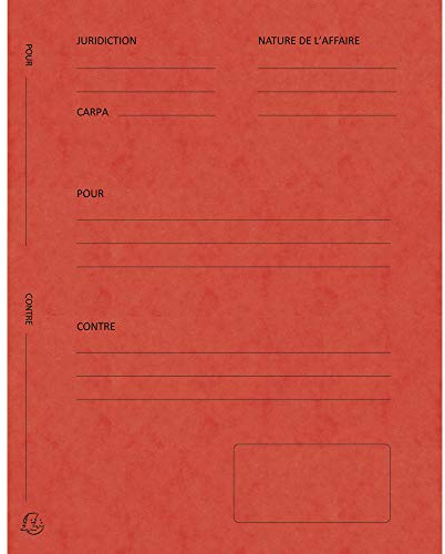 EXACOMPTA paquet de 25 dossiers de plaidoirie Pour/Contre, rouge