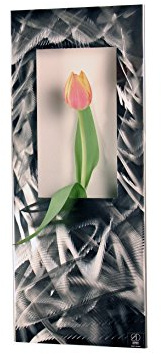 Wandvase Edelstahl wild gebürstet - Industrielook