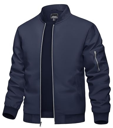 TACVASEN Mens Bomber Jacket Lightweight Sportwear Smart Casual Jacket